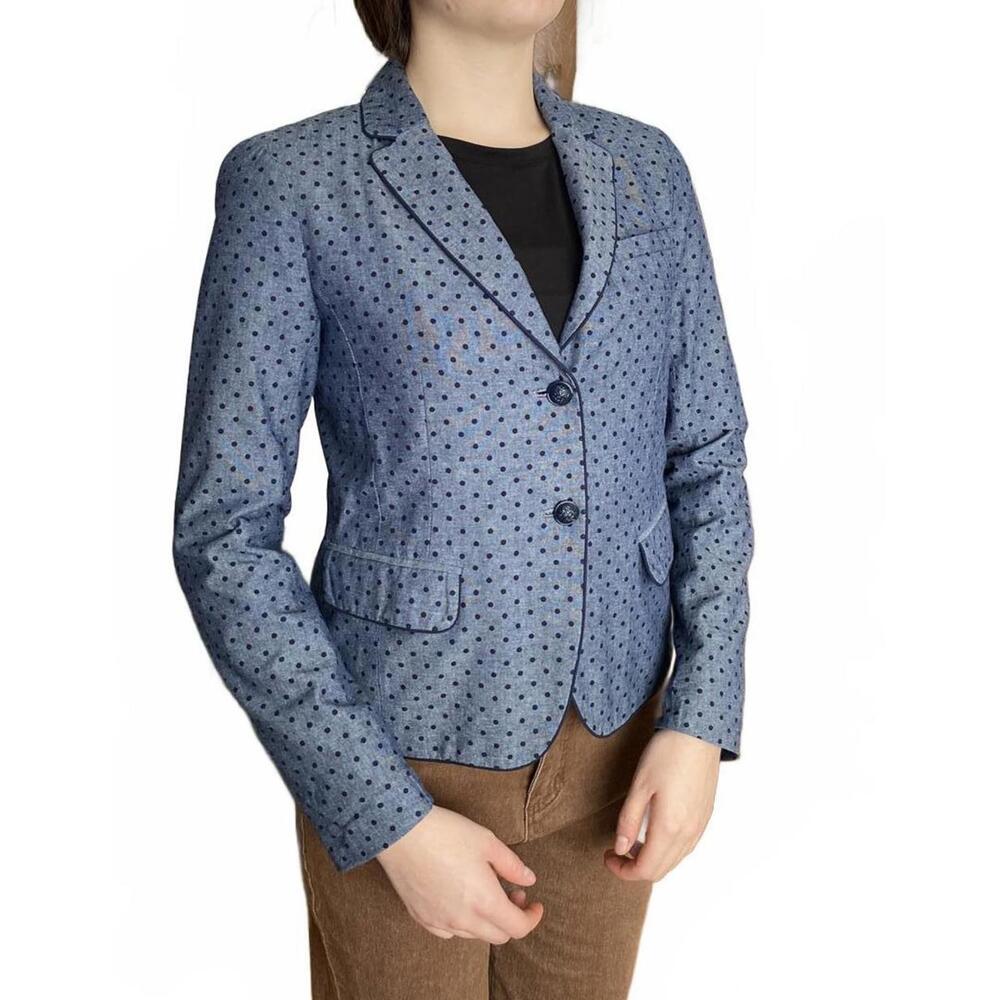 Gap Academy Blazer Blue Polka Dot Size 6
